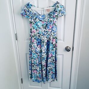Vintage 1980’s Lanz Dress Size 4 Cotagecore Floral Tea Party Garden Off Shoulder